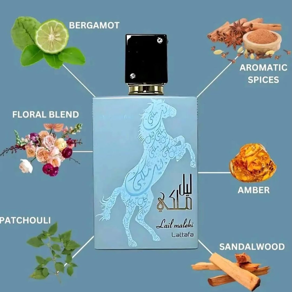 Lattafa Lail Maleki Moroccan Blue – for Unisex, 3.4 Ounce / 100 ml