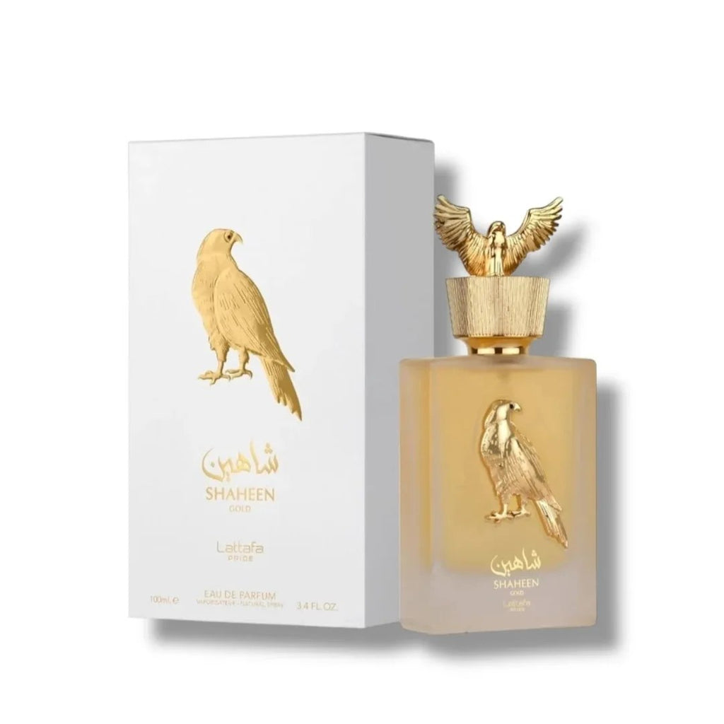 Lattafa Pride Shaheen Gold for Unisex Eau de Parfum Spray, 3.4 Ounce / 100 Ml
